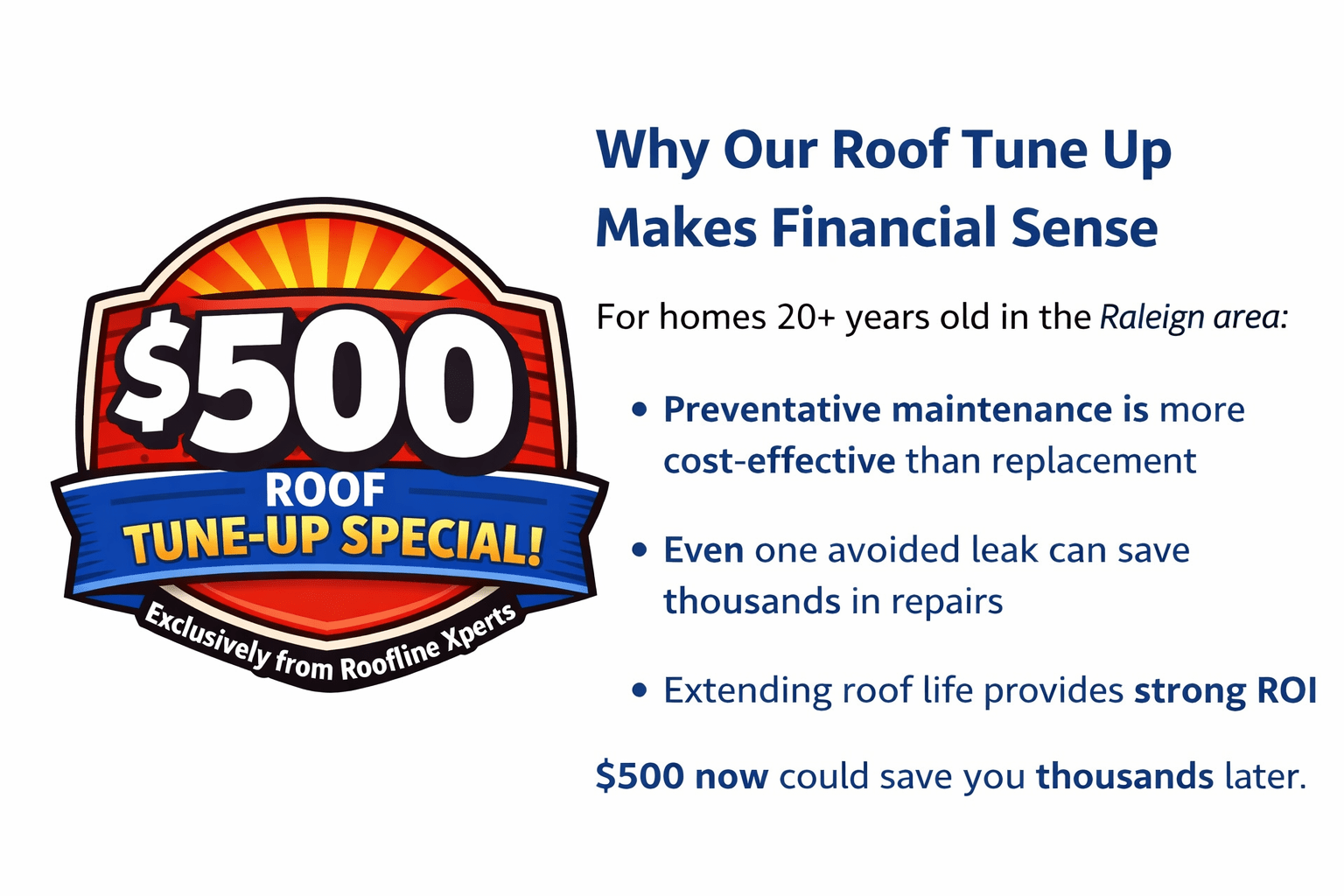 image shows banner for Roof Tune Up offer